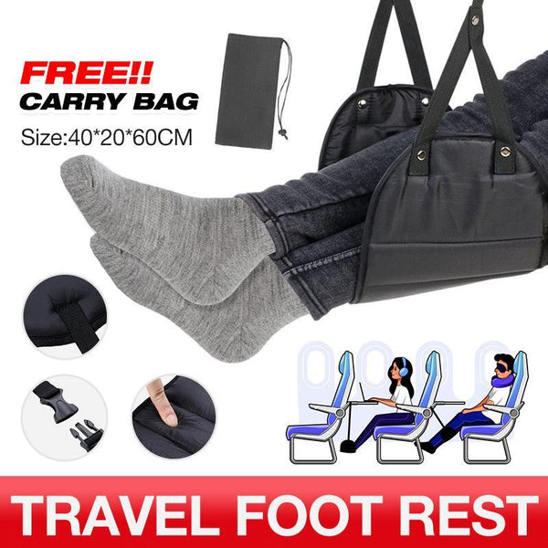 Travel Foot Rest Footrest Leg Pillow Airplane Flight Foam Cushion Sling Hammock Black Other Travel Accessories