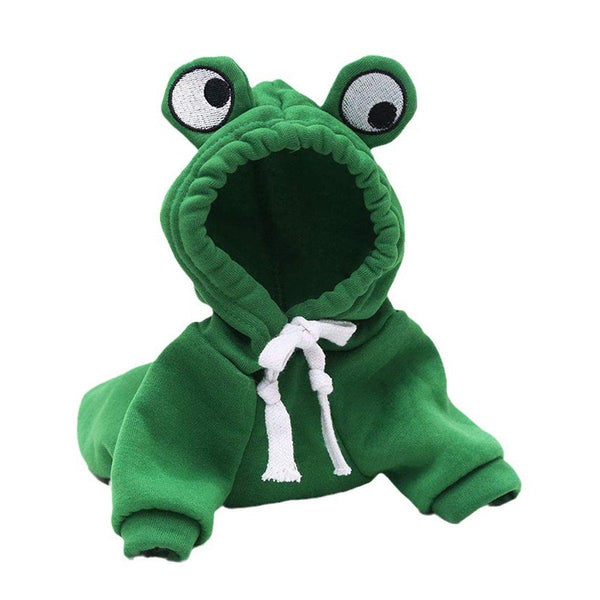 Warm Hooded Cartoon Frog Pet Clothes For Dogs And Cats Autumn Winter Vest M Dog Clothing & Shoes