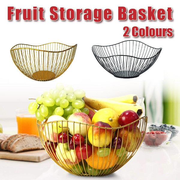 Large Iron Fruit Storage Basket Home Decor Snack Candy Plate Living Room Black Storage Bins & Baskets