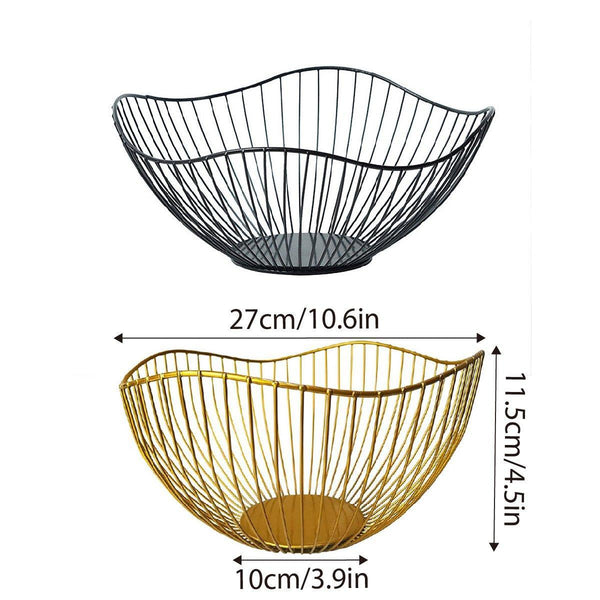 Large Iron Fruit Storage Basket Home Decor Snack Candy Plate Living Room Black Storage Bins & Baskets