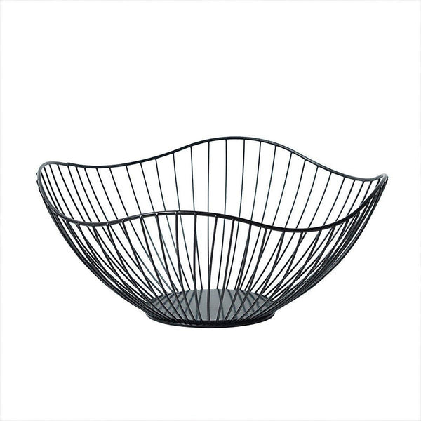 Large Iron Fruit Storage Basket Home Decor Snack Candy Plate Living Room Black Storage Bins & Baskets