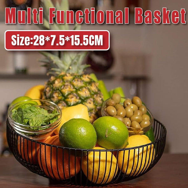 Multi Functional Wire Storage Basket Fruit Vegetable Holder For Kitchen Counter Storage Bins & Baskets