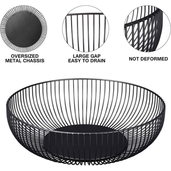 Multi Functional Wire Storage Basket Fruit Vegetable Holder For Kitchen Counter Storage Bins & Baskets
