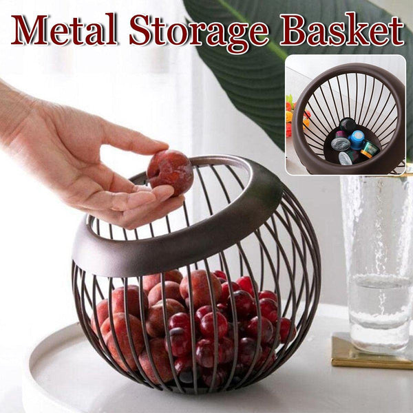 Creative Iron Melon Fruit Basket Capsule Holder Coffee Rack Dried Storage Storage Bins & Baskets