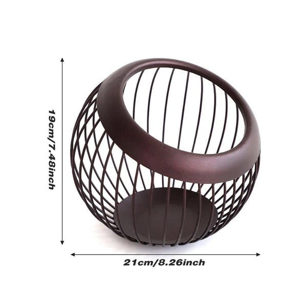 Creative Iron Melon Fruit Basket Capsule Holder Coffee Rack Dried Storage Storage Bins & Baskets