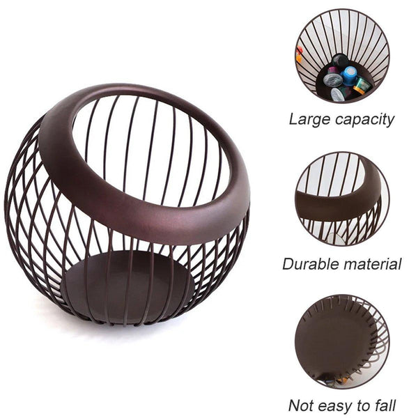 Creative Iron Melon Fruit Basket Capsule Holder Coffee Rack Dried Storage Storage Bins & Baskets