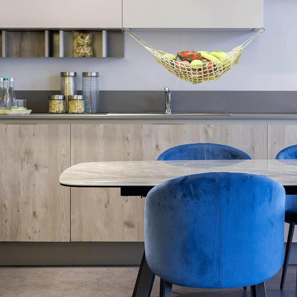 Under Desk Hanging Fruit Basket Kitchen Storage Net Home Organizer For Fruits Yellow Storage Bins & Baskets