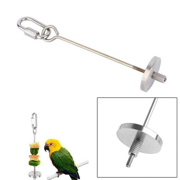 Pet Stainless Steel Bird Parrot Cage Skewer Food Meat Stick Spear Fruit Holder 20Cm Bird Cages
