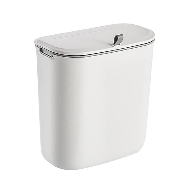 Wall Mounted Hanging Wastebasket With Sliding Lid For Kitchen And Bathroom Use 9L Rubbish Bins