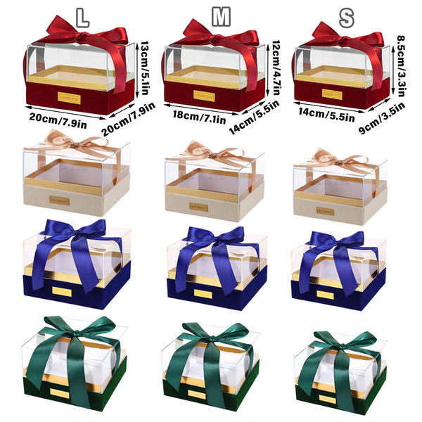 Acrylic Gift Box Clear Souvenir Display Case Bow Storage Container For Packaging Size L Gift Boxes
