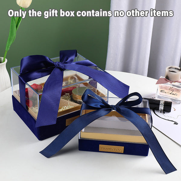 Acrylic Gift Box Clear Souvenir Display Case Bow Storage Container For Packaging Size L Gift Boxes