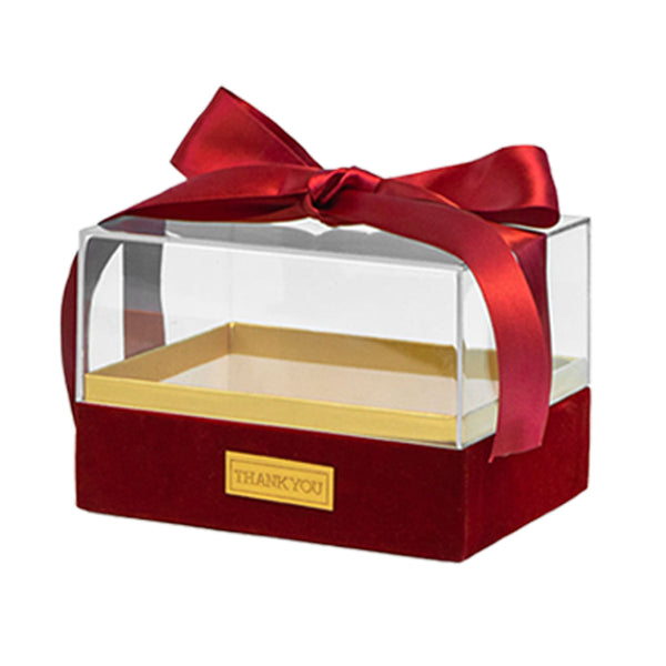 Acrylic Gift Box Clear Souvenir Display Case Bow Storage Container For Packaging Red M Gift Boxes
