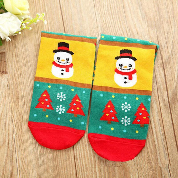 Christmas Socks Santa Reindeer Snowman Pattern Xmas Party Gift Stockings Seasonal Decorations