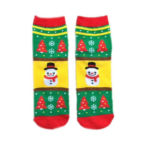Christmas Socks Santa Reindeer Snowman Pattern Xmas Party Gift Stockings Seasonal Decorations