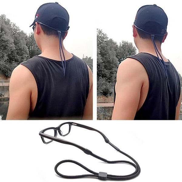 Glasses Lanyard Sports Comfortable Nylon Adjustable Spectacles Neck Strap Cord Black Eyeglass Cases & Storage