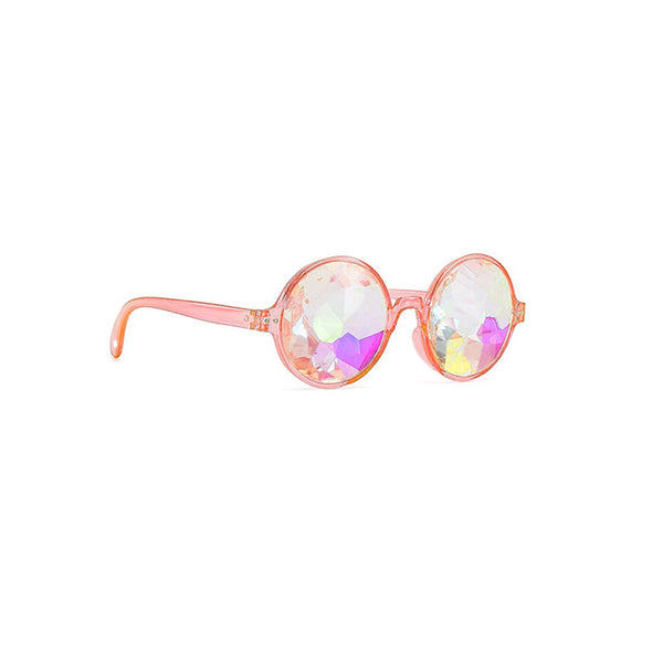 Festival Rave Kaleidoscope Glasses Prism Lens Crystal Effect Party Black Sunglasses