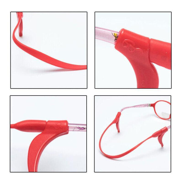 Silicone Glasses Strap And Ear Grip Set Eyeglasses Holder Cord With Hooks 20Cm Orange Eyeglass Cases & Storage