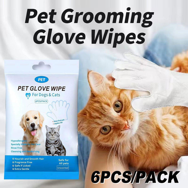 Cat Dog Cleaning Gloves Wipes Fur Disposable Face Washing Grooming Dog Grooming