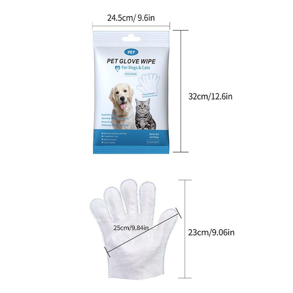 Cat Dog Cleaning Gloves Wipes Fur Disposable Face Washing Grooming Dog Grooming