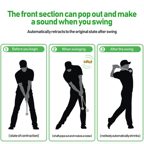 Golf Swing Training Aid Telescopic Impact Sound Stick Exercise Tool For Practice Red Swing Trainers