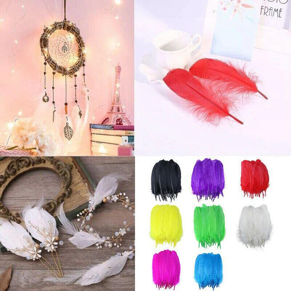 50X Craft Feathers Goose Diy Art Party Decoration Wedding Dream Catcher Black Party Decorations