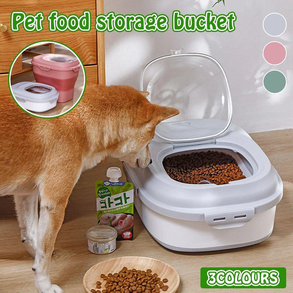Large Capacity Pet Food Storage Box Foldable Design With Seal Lid Green Food Storage Containers
