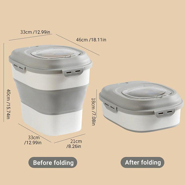 Large Capacity Pet Food Storage Box Foldable Design With Seal Lid Green Food Storage Containers