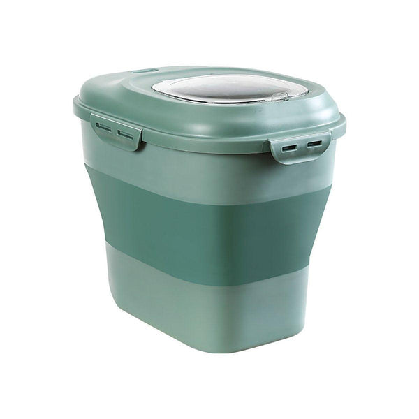 Large Capacity Pet Food Storage Box Foldable Design With Seal Lid Green Food Storage Containers