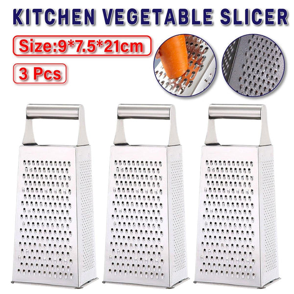 3Pcs Stainless Steel Vegetable Slicer Grater Kitchen Multi Function Tool Peelers & Slicers
