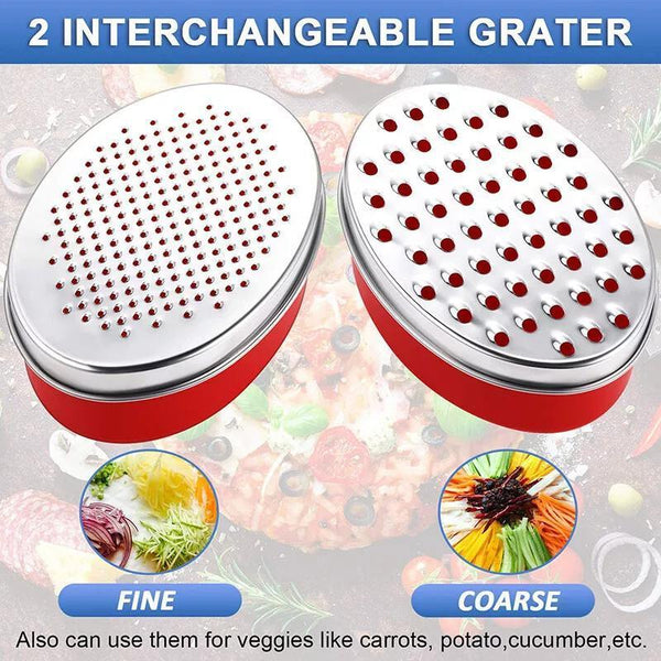 Stainless Steel Kitchen Cheese Grater With Container Storing Fruits Box Grey Graters & Zesters