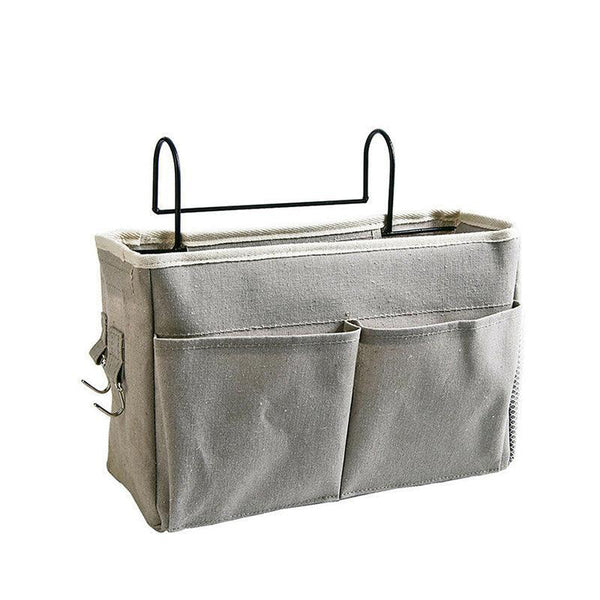 Hanging Bedside Storage Caddy With Pockets For Bunk Dorm Couch Organizing Grey Triangle Storage Bins & Baskets