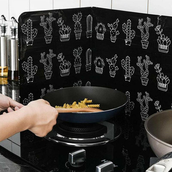 Kitchen Oil Splash Guard Wall Foil Protector Stove Cover Removable Baffle Screen Grey Rabbit Kitchen Splashbacks