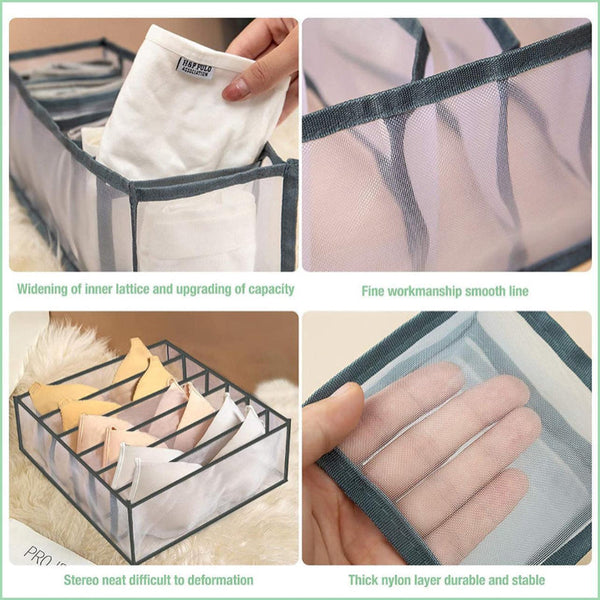 Foldable Drawer Organizer Divider Bra Sock Underwear Storage Closet Wardrobe White With 11 Boxes Closet Organisers