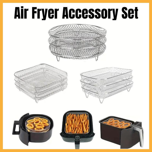 Air Fryer Grill Rack Multi Layer Removable Shelf Mesh For Cooking Bbq Round Air Fryers