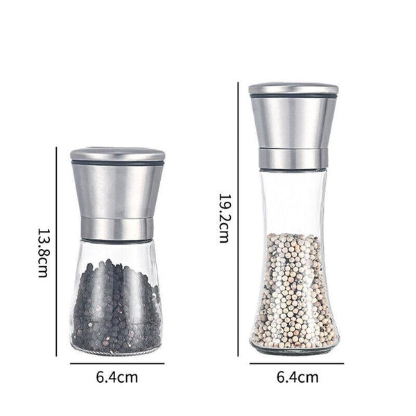 Stainless Steel Manual Salt And Pepper Grinder With Adjustable Ceramic Core 200Ml Salt & Pepper