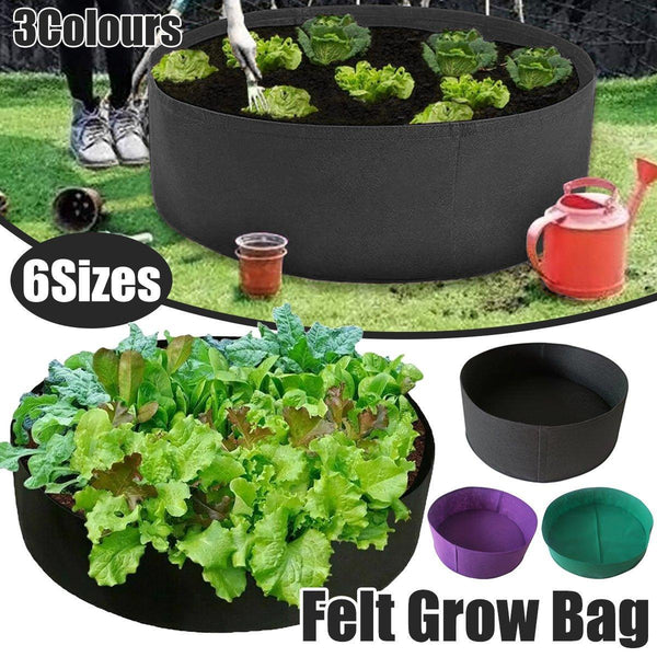 5X Felt Planting Bag Round Vegetable Garden Flower Seedling Grow Bags For Plants Green 70*30Cm Seed Starter