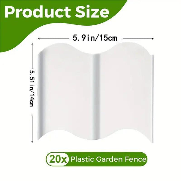 20Pcs Garden Edging Fence Decorative Plastic Lawn Border Panels Landscaping Green Garden Edging & Borders