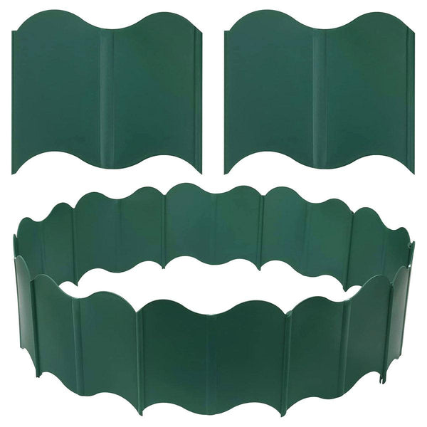 20Pcs Garden Edging Fence Decorative Plastic Lawn Border Panels Landscaping Green Garden Edging & Borders