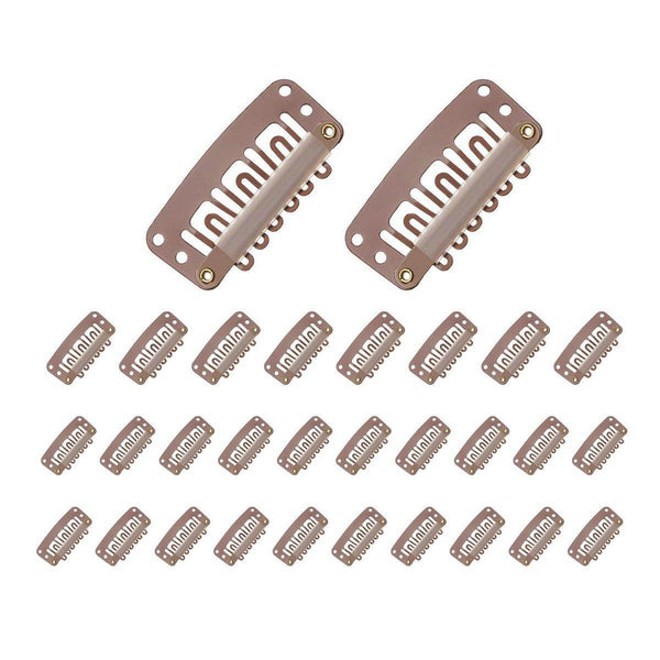 30Pcs New Wig Snap Clips For Hair Extension Weft 32Mm All Colors Styling Brown Hair Extensions