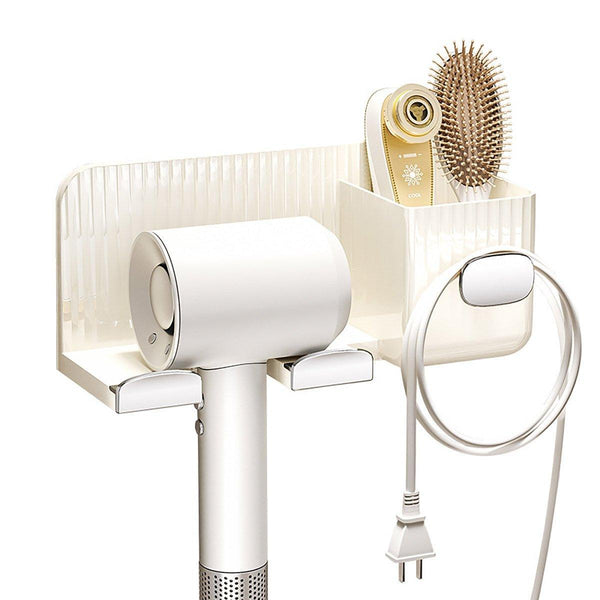 Hair Dryer Holder Rack Plastic Wall Mount No Drill Bathroom Organizer Storage Gold Wall Hooks & Hangers