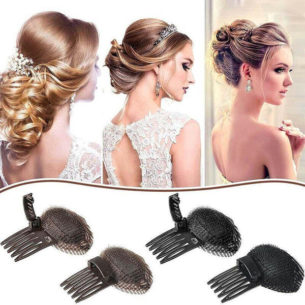 2Pcs Diy Invisible Hair Volume Increase Fluffy Puff Sponge Pad Clip Comb Girls Hair Accessories