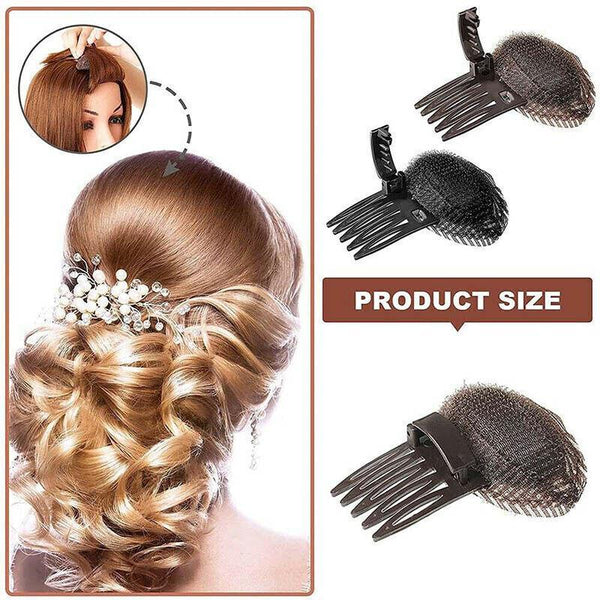 2Pcs Diy Invisible Hair Volume Increase Fluffy Puff Sponge Pad Clip Comb Girls Hair Accessories