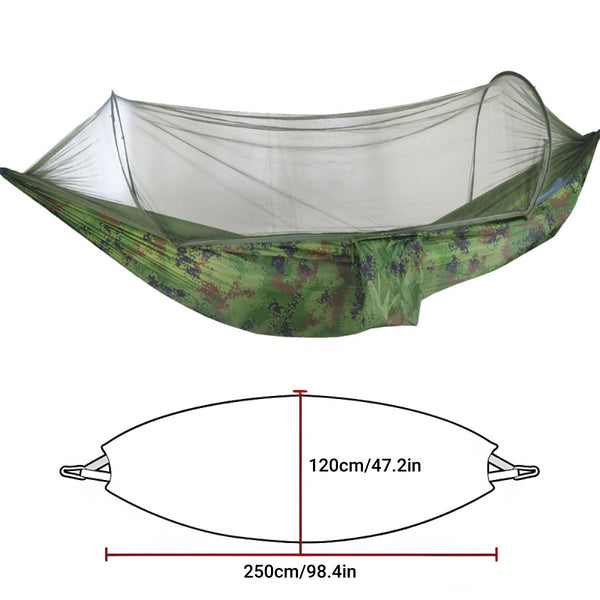 Camping Hammock Tent Set Double Outdoor Hanging Bed With Mosquito Net For Travel Army Green Hammocks