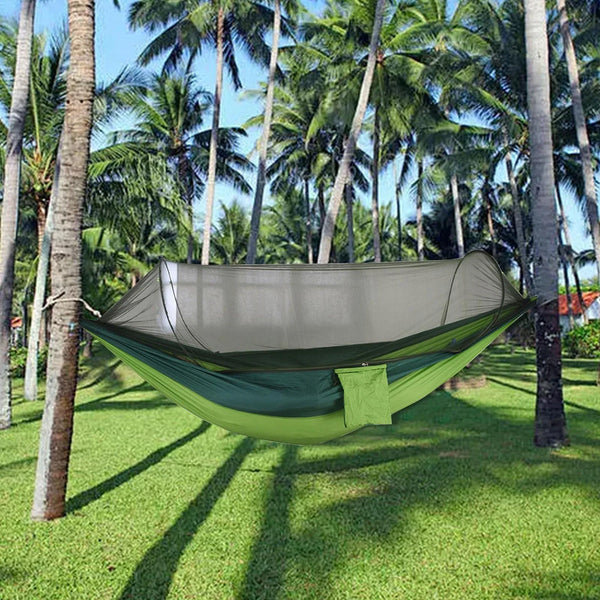 Camping Hammock Tent Set Double Outdoor Hanging Bed With Mosquito Net For Travel Army Green Hammocks