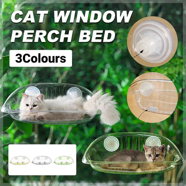 Cat Hammock Bed Glass Hanging Basket Clear Pet Nest Elevated Sleeping White Pet Beds