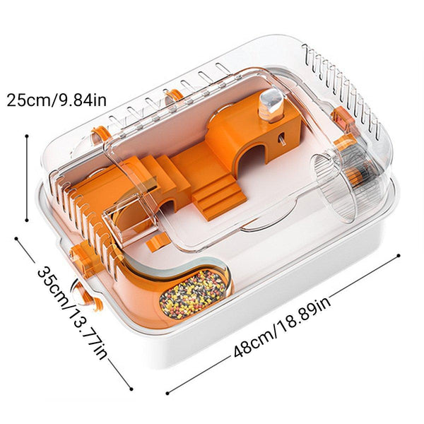 Acrylic Tunnel Hamster Cage Gold Wire Bite Proof Luxury Small Pet Habitat Small Animal Cages & Hutches