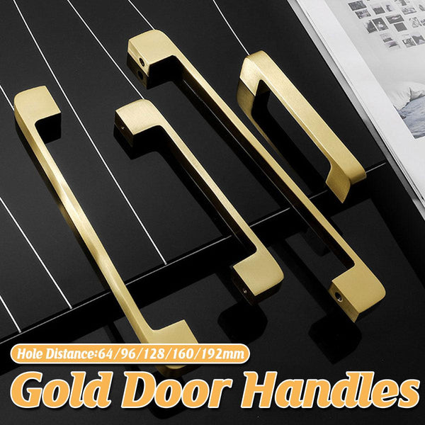 Modern Simple Handle Wardrobe Cabinet Drawer Pull All Copper Gold Door 192Mm Cabinet Pulls