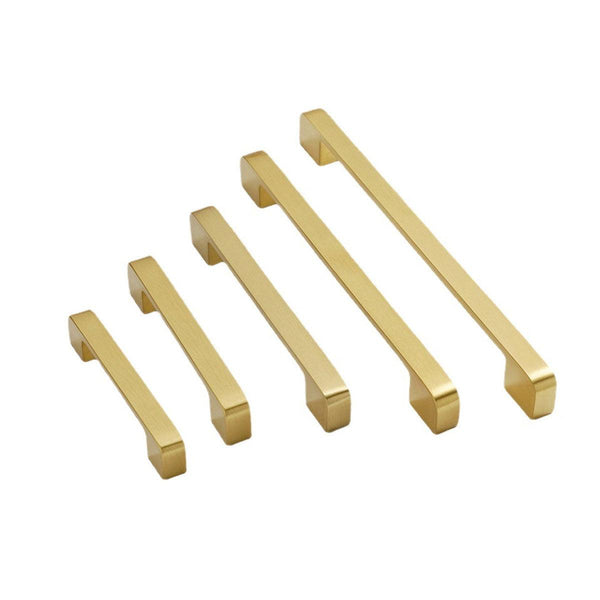 Modern Simple Handle Wardrobe Cabinet Drawer Pull All Copper Gold Door 192Mm Cabinet Pulls