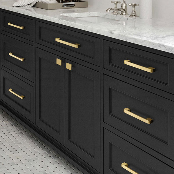 Modern Simple Handle Wardrobe Cabinet Drawer Pull All Copper Gold Door 192Mm Cabinet Pulls