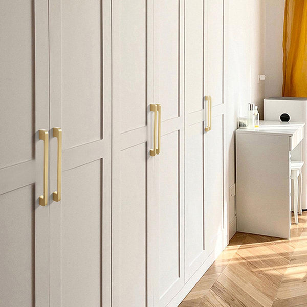 Modern Simple Handle Wardrobe Cabinet Drawer Pull All Copper Gold Door 192Mm Cabinet Pulls